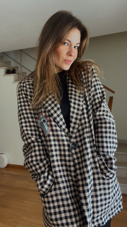 ROLLING | Plaid Maxi Blazer