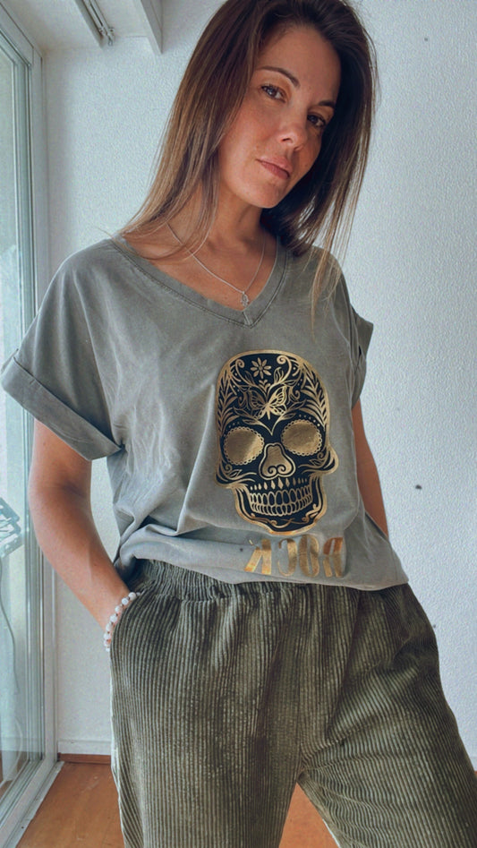 GOLD SKULL | T shirt estampada