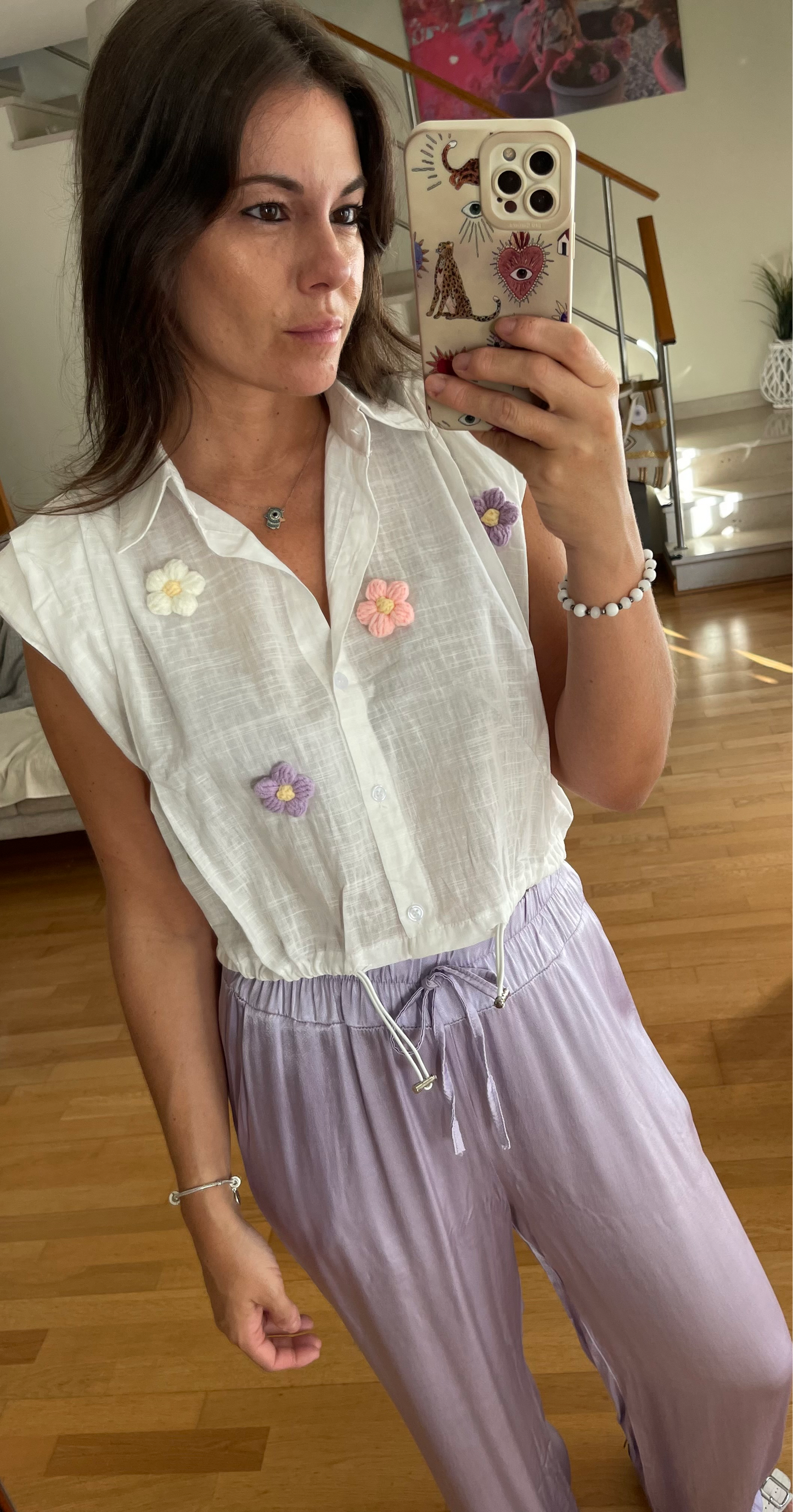 PHOEBE | Camisa com flores em lã