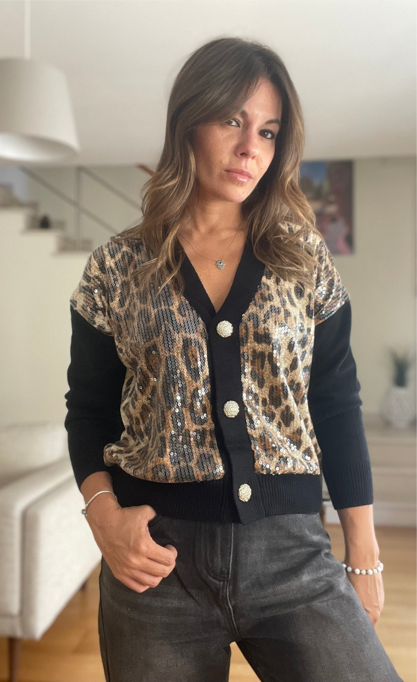 LEO | Cardigan animal print