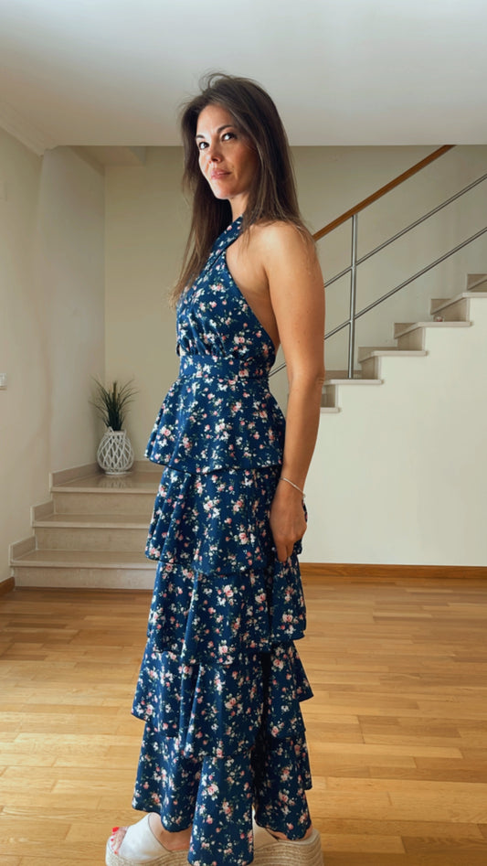 FLORENÇA | Vestido Maxi floral e folhos