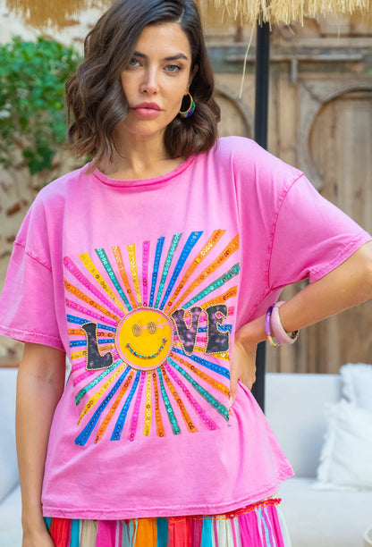 LOVE SUN | T-shirt com apliques