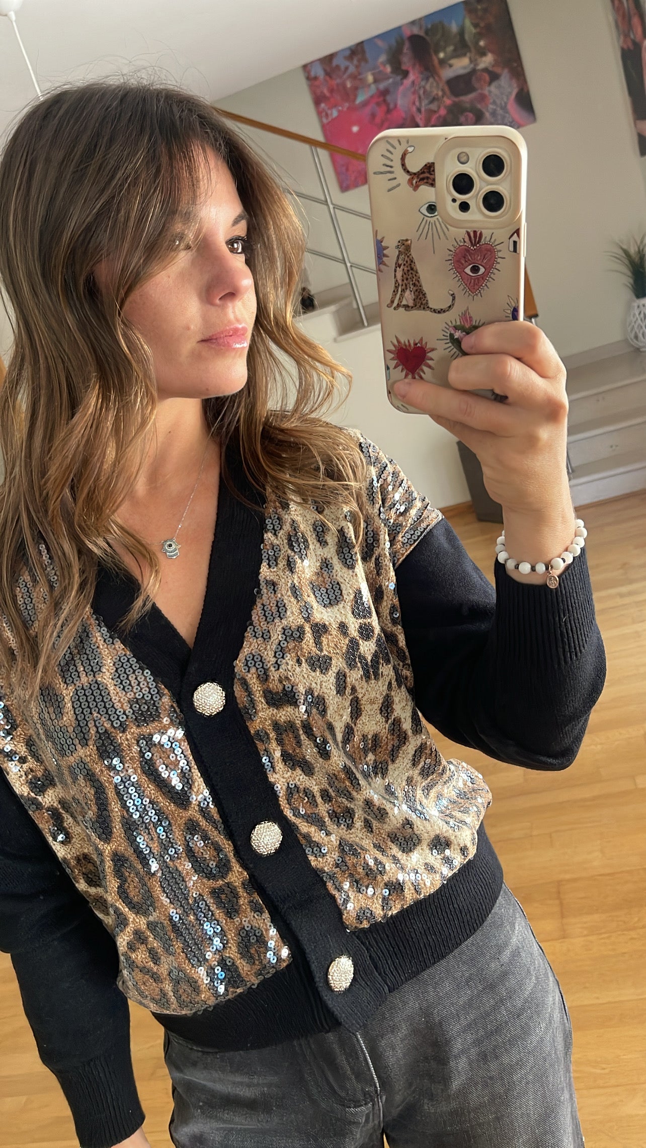 LEO | Cardigan animal print