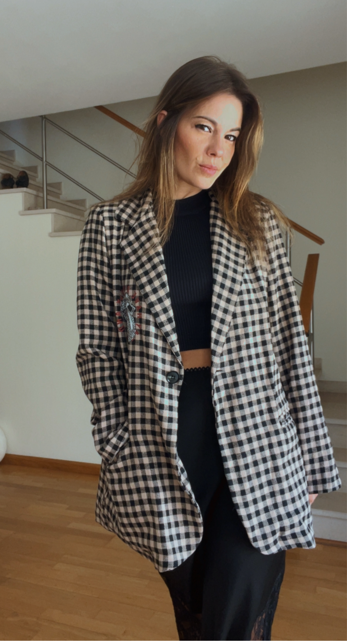 ROLLING | Plaid Maxi Blazer