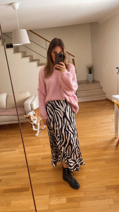 ZEBRA | Saia midi com folho