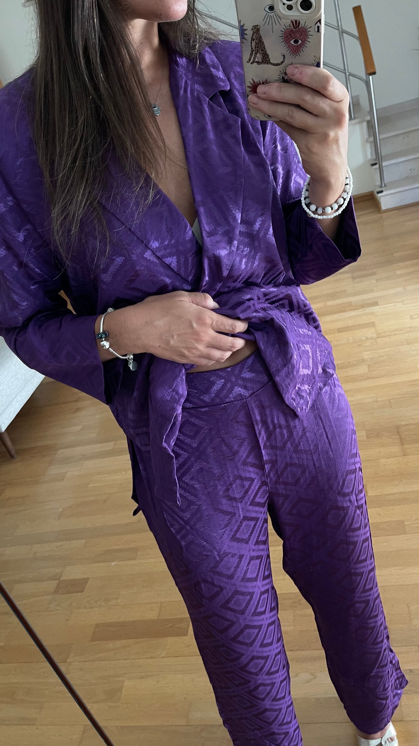 ROMBOS Roxo| Conjunto acetinado