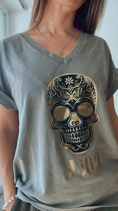 GOLD SKULL | T shirt estampada