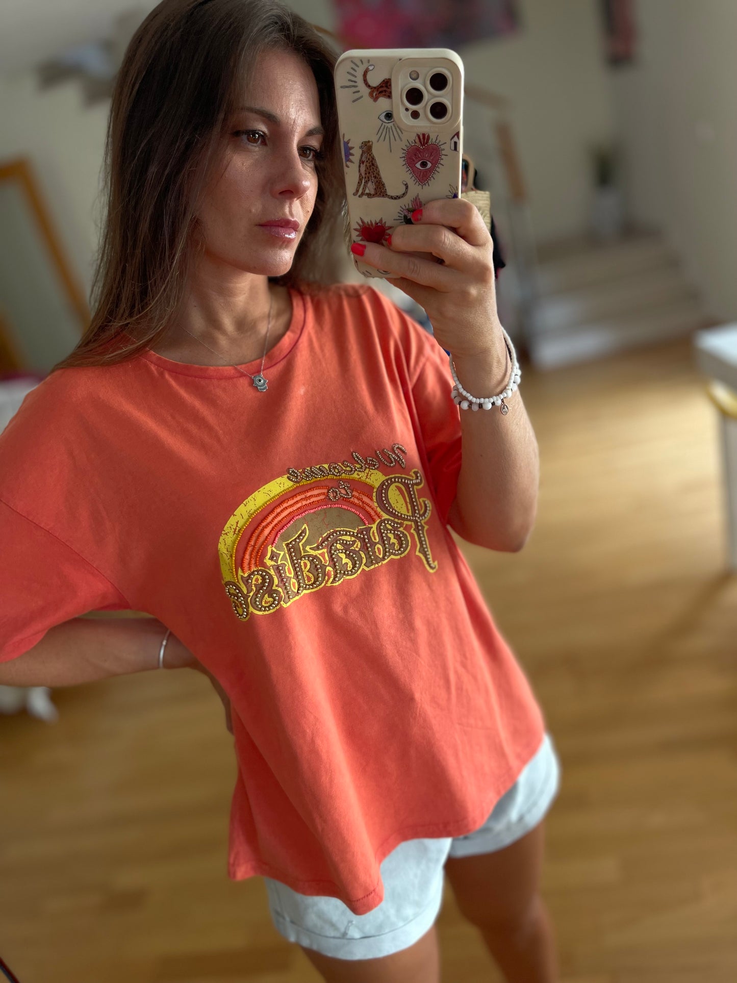 PARADISE | T-shirt com missangas