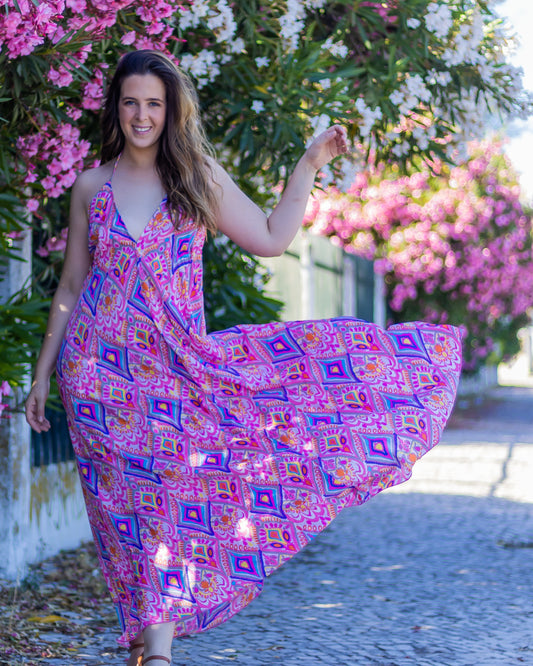 CARMELA | Vestido Maxi estampado