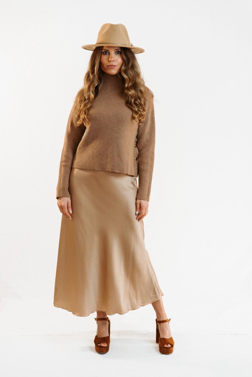 CAIRO | Satin midi skirt