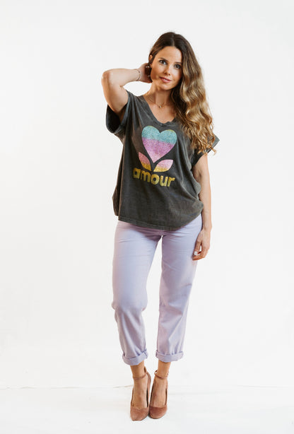 AMOUR 1 | T shirt com brilhos