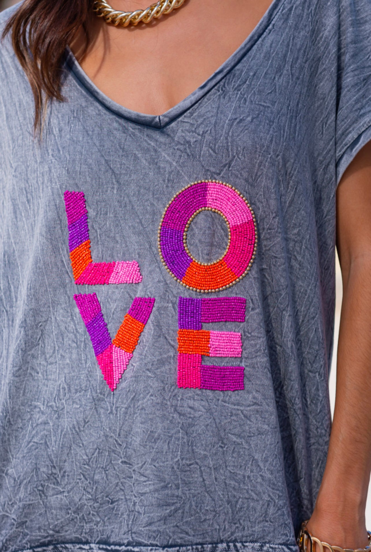 AMOR |Camiseta con cuentas