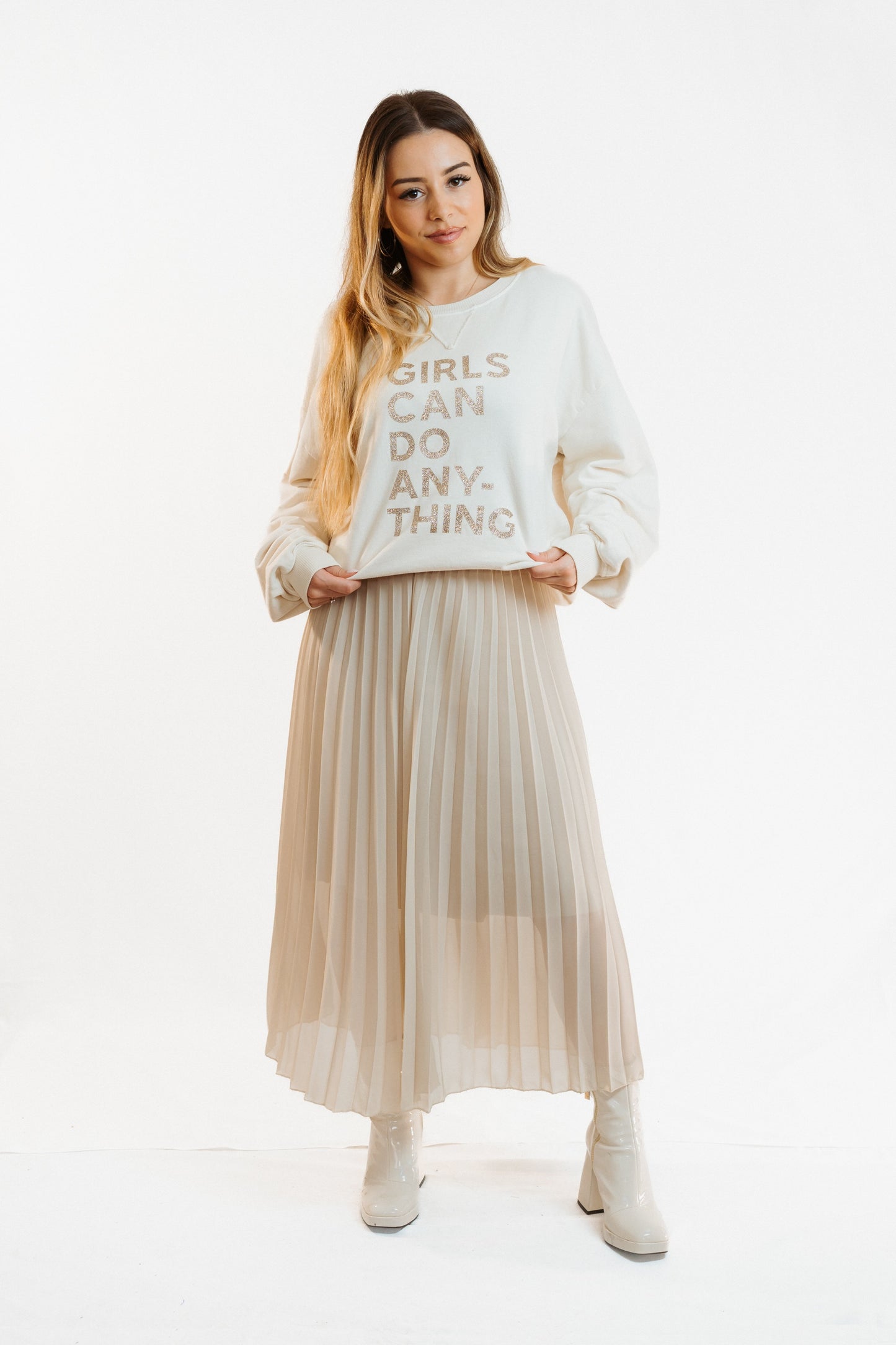 GIRLS CAN DO | Sweat letras brilhantes