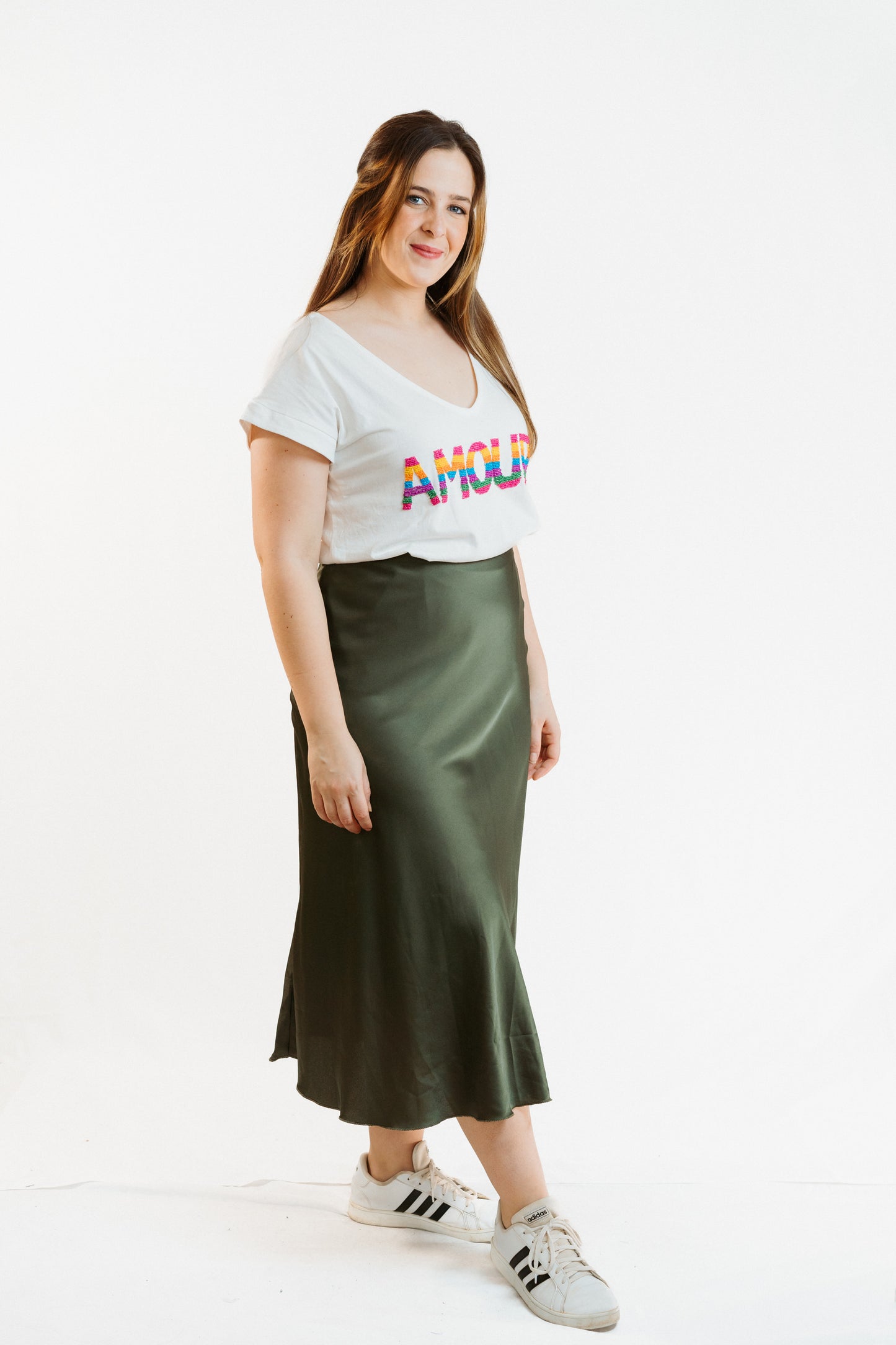 CAIRO | Satin midi skirt