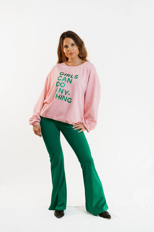 GIRLS CAN DO | Sweat letras brilhantes