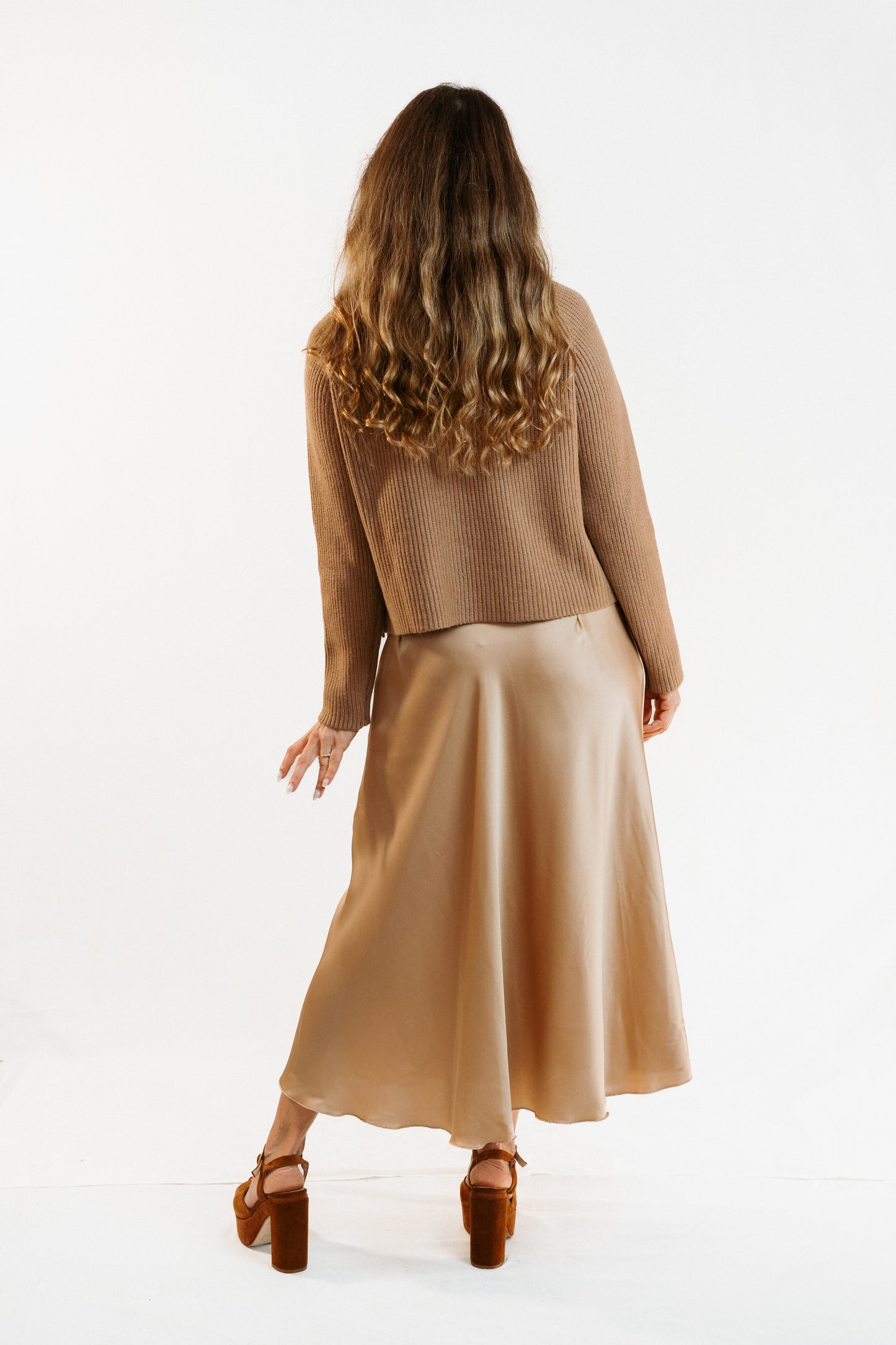 CAIRO | Satin midi skirt