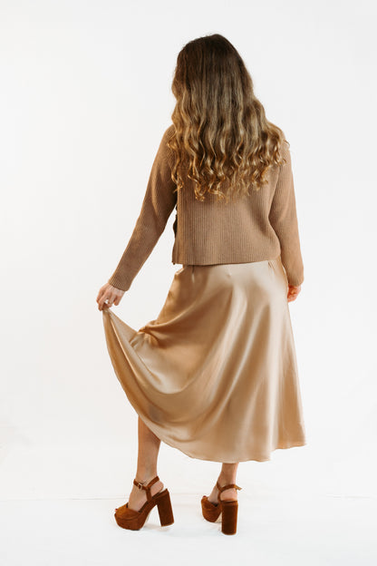 CAIRO | Satin midi skirt